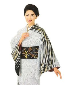 訪問着 女性 胴抜き プレタ 踊り 絵羽 洗える着物 白 水面